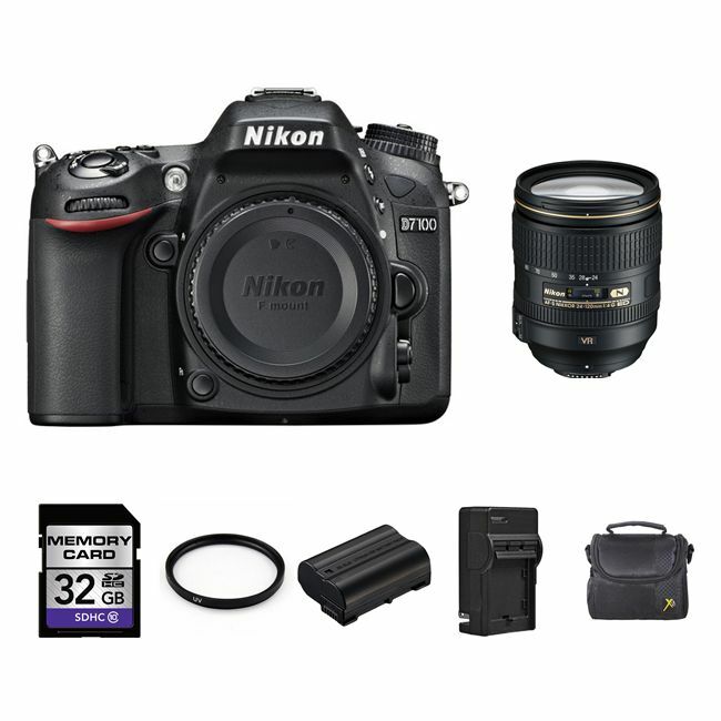 Nikon D7100 DSLR Camera w/24-120mm Lens + 2 Batteries, 32GB & More