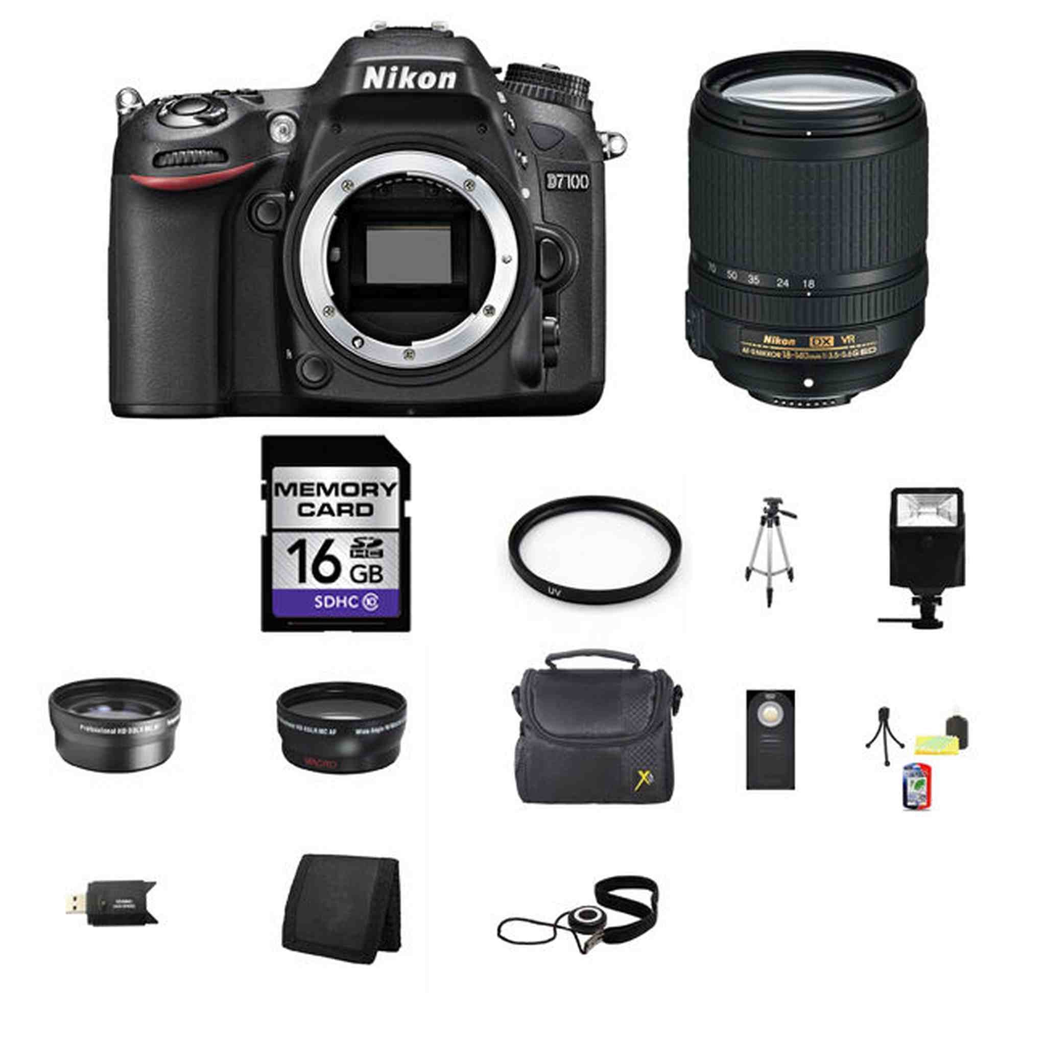 Nikon D7100 SLR Digital Camera w/18-140mm Lens 16GB Best Value Kit Bundle Nikon