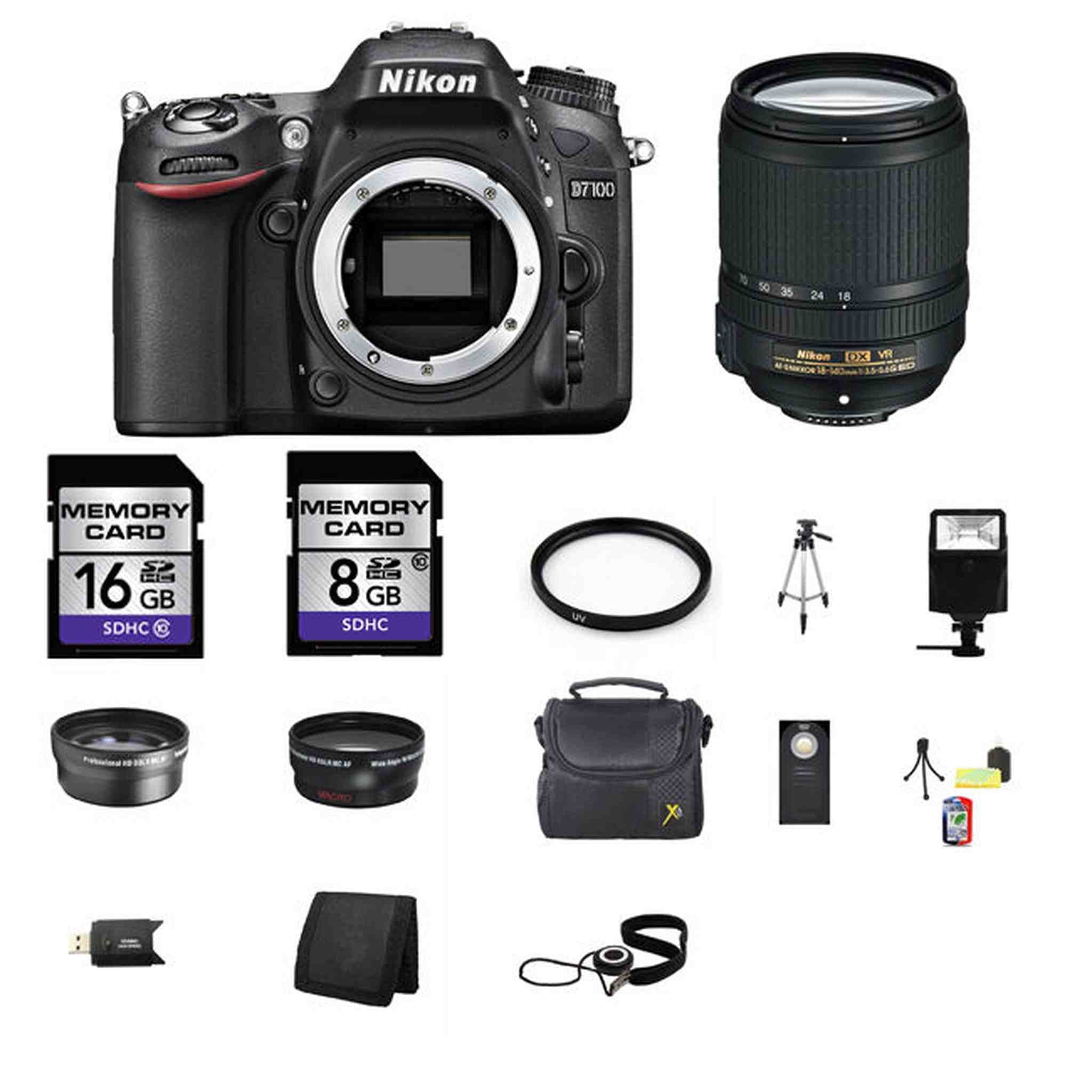 Nikon D7100 SLR Digital Camera w/18-140mm Lens 24GB Best Value Kit