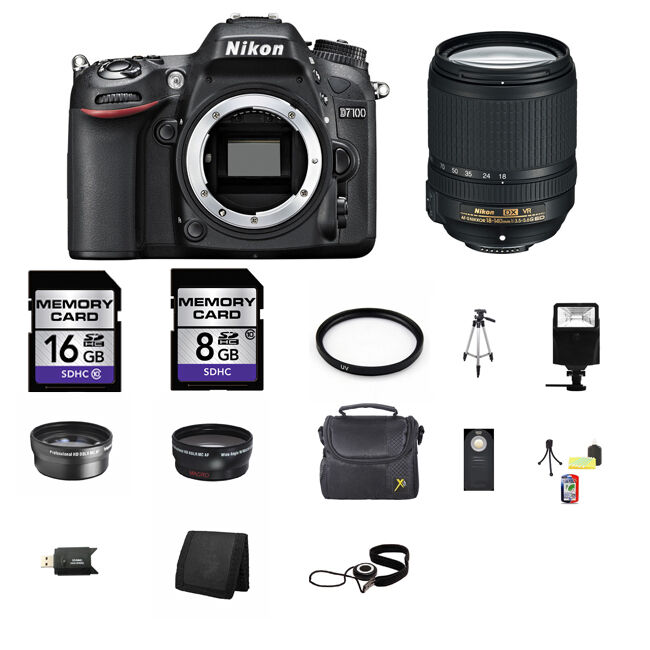 Nikon D7100 SLR Digital Camera w/18-140mm Lens 24GB Best Value Kit