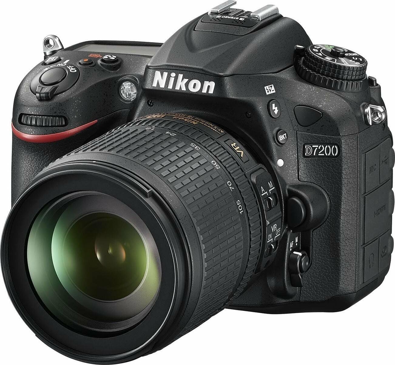 Nikon D7200 DSLR Camera w/18-105mm Lens & 64GB SDXC Card Bundle