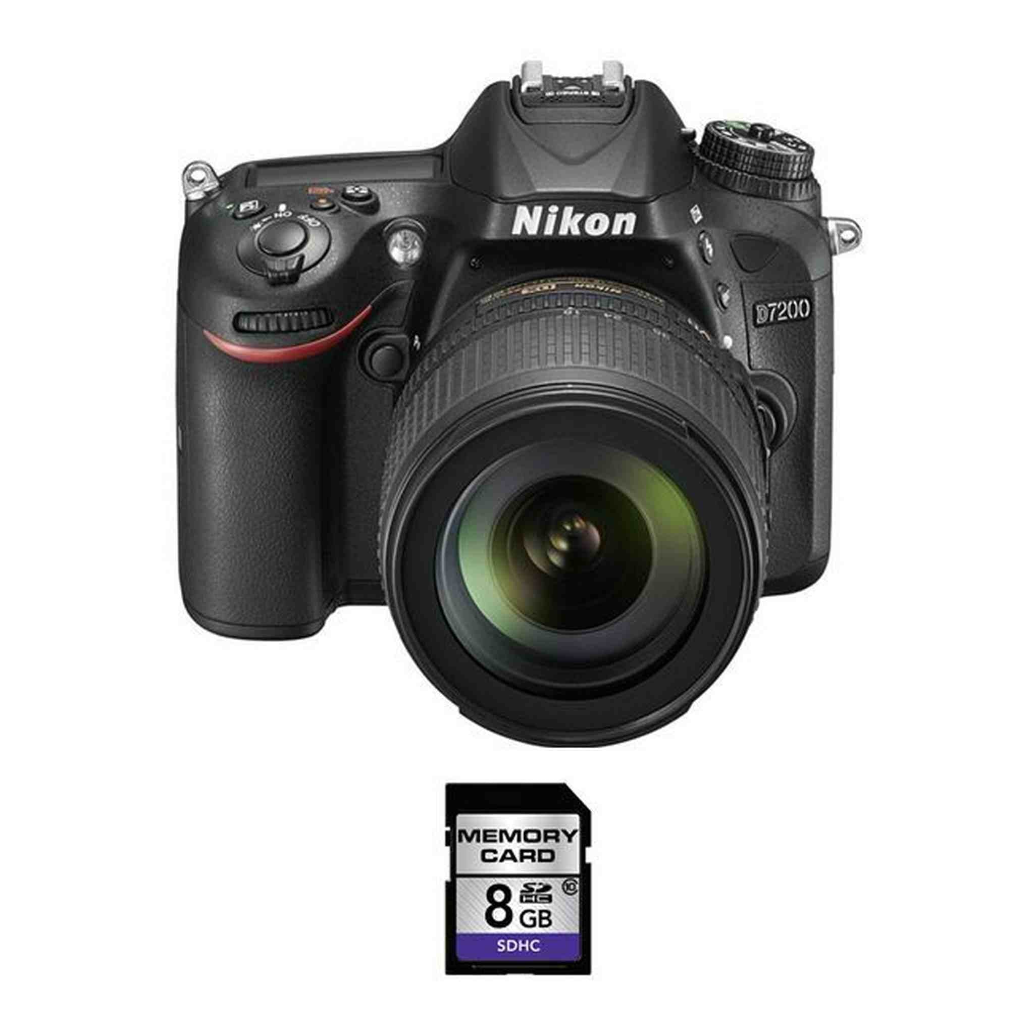 Nikon D7200 DSLR Camera w/18-105mm Lens & 8GB SDHC Card