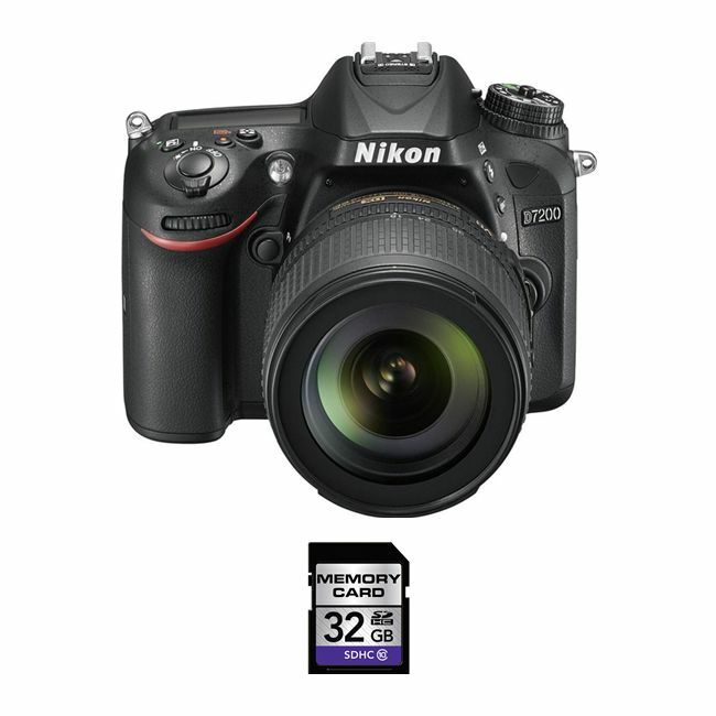 Nikon D7200 DSLR Camera w/18-105mm Lens & 32GB SDHC Card Bundle