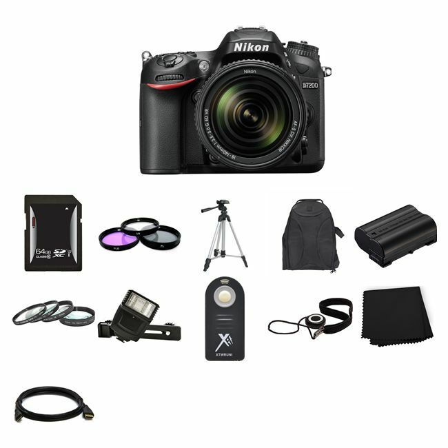 Nikon D7200 Digital SLR Camera w/18-140mm Lens 64GB Bundle