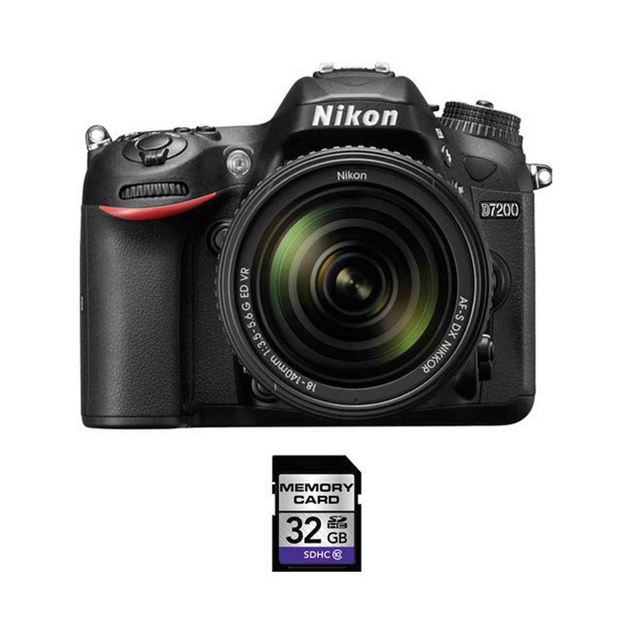 Nikon D7200 Digital SLR Camera w/18-140mm Lens & 32GB SDHC Memory Card Bundle