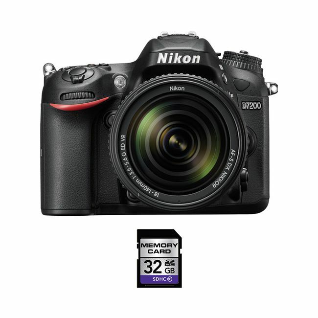 Nikon D7200 Digital SLR Camera w/18-140mm Lens & 32GB SDHC Memory Card Bundle