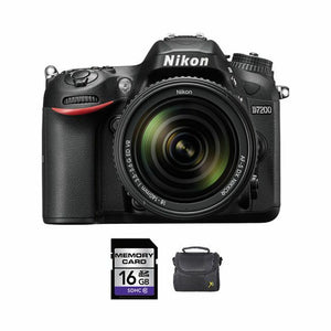 Nikon D7200 Digital SLR Camera w/18-140mm Lens 1555 + 16GB Memory Card & Case Bundle