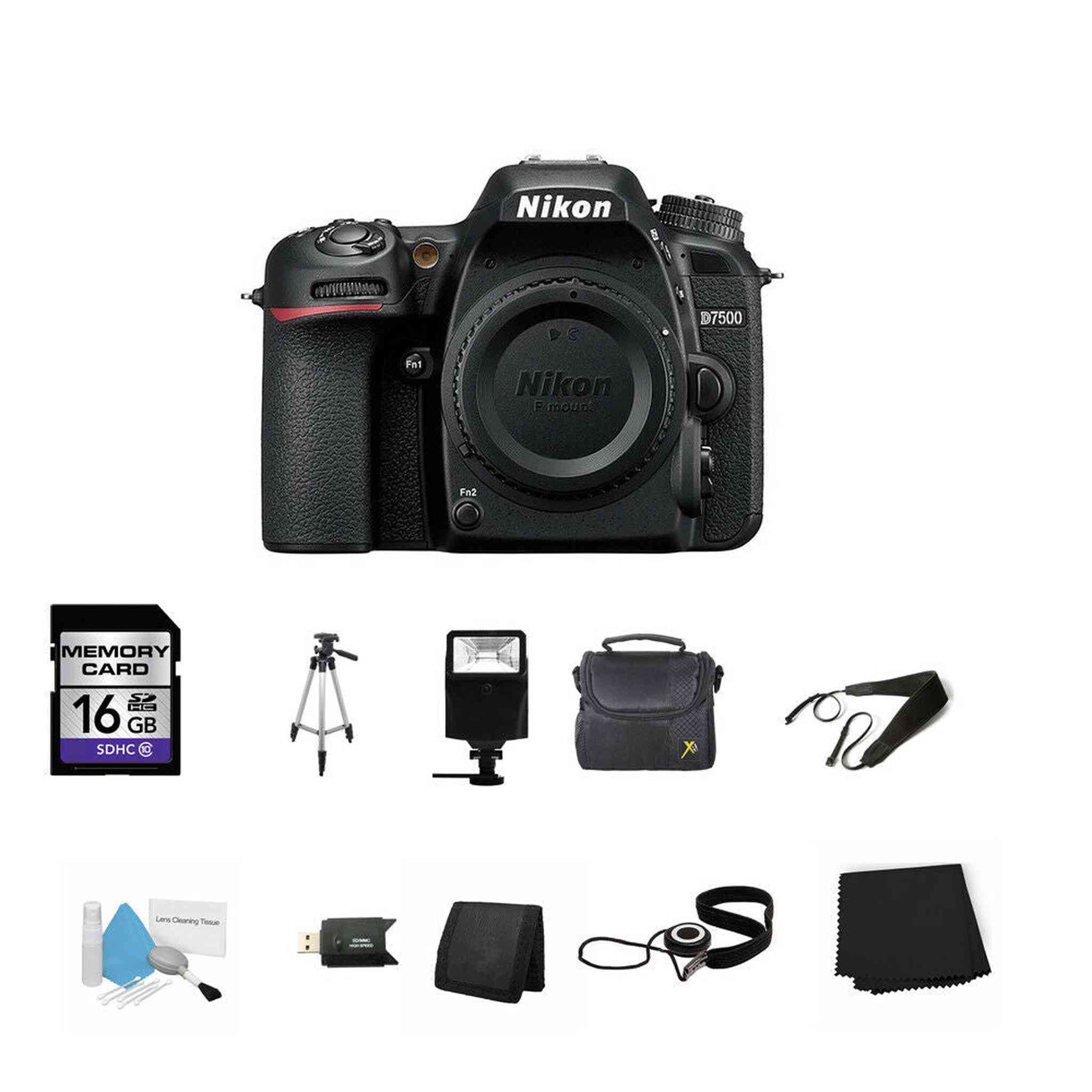 Nikon D7500 DSLR Camera Body Only 16GB Bundle
