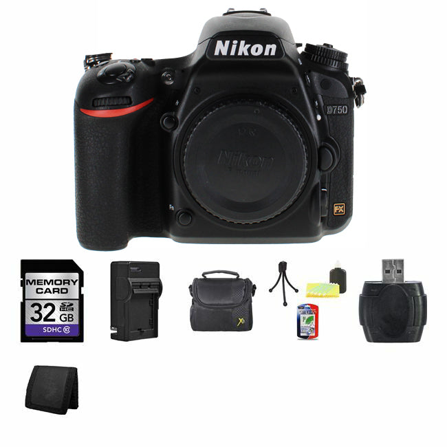 Nikon D750 DSLR Camera Body 32GB  Bundle