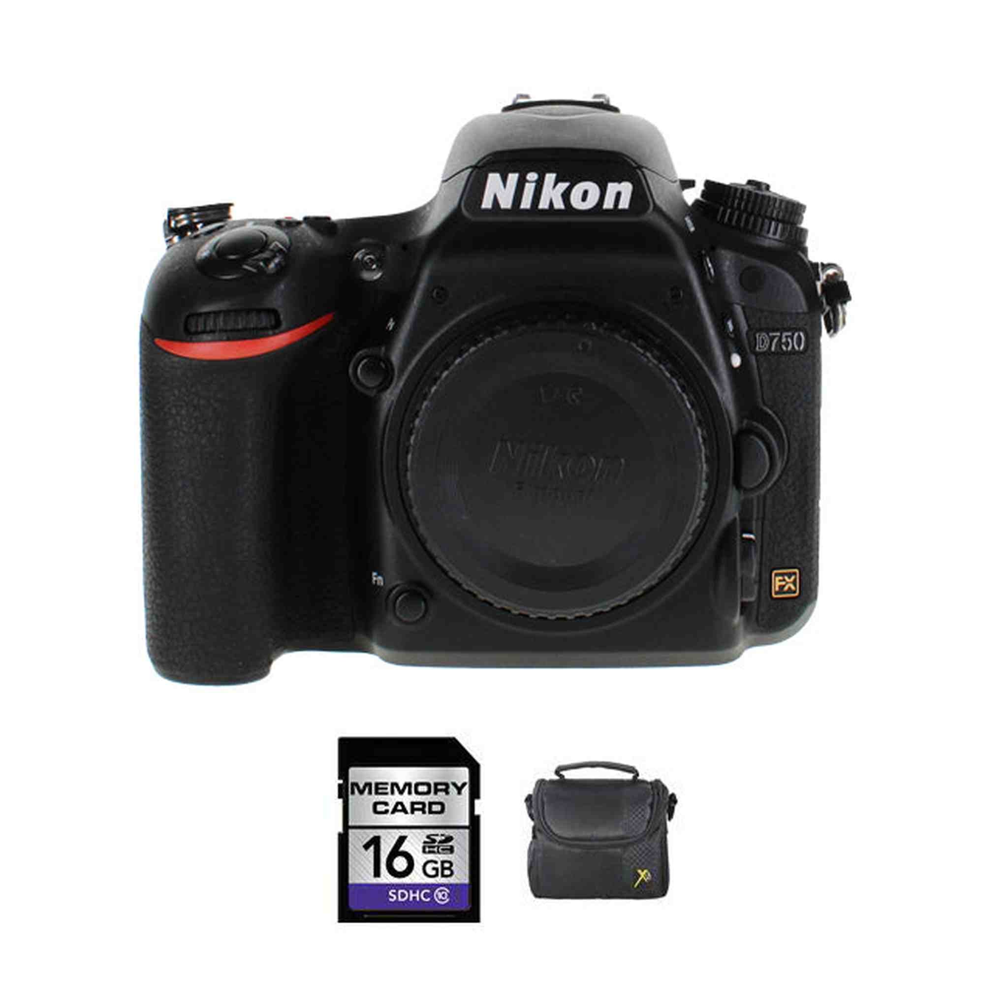 Nikon D750 Digital SLR Camera + 16GB & Case Bundle