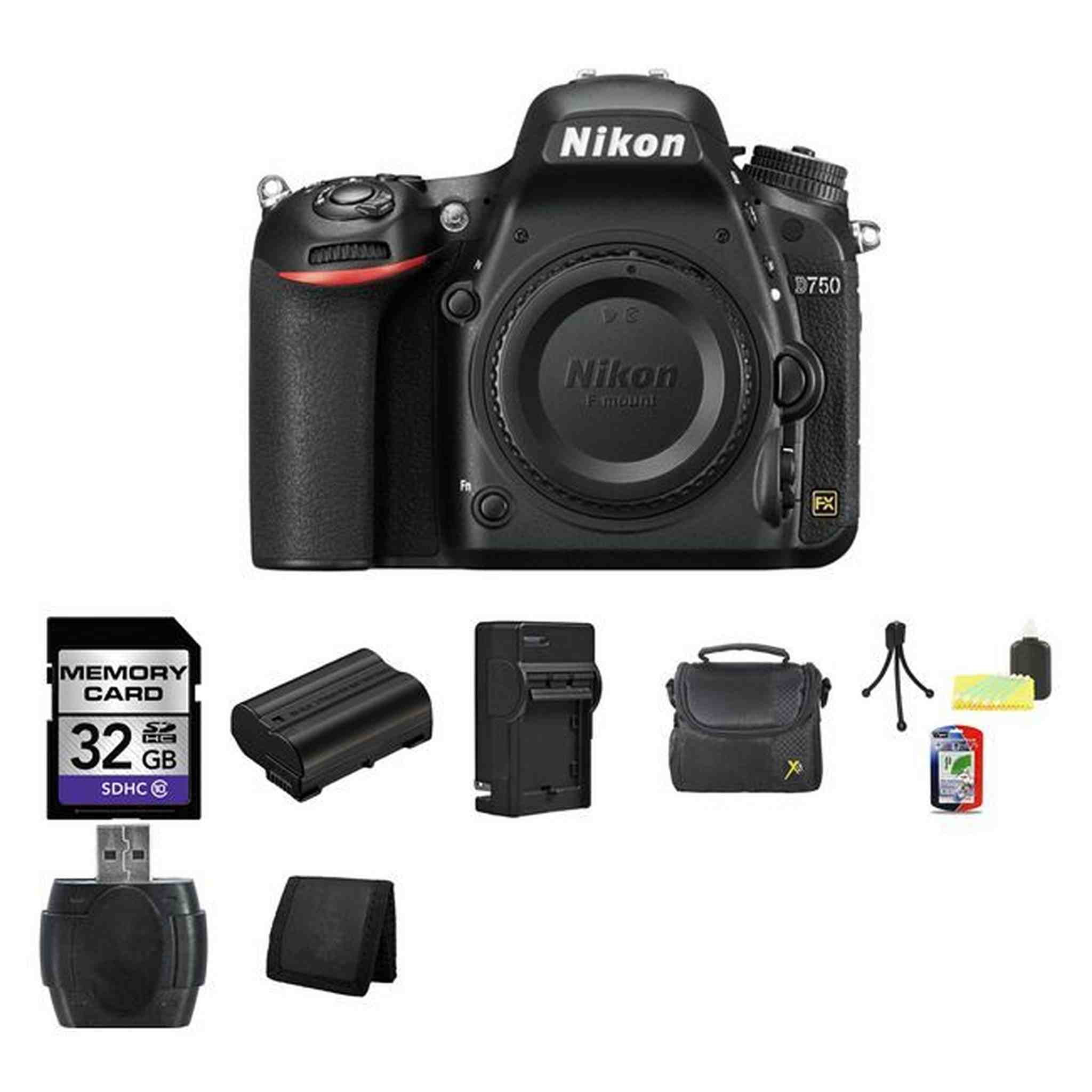 Nikon D750 DSLR Camera 32GB Card Bundle