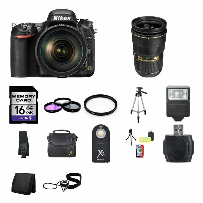 Nikon D750 DSLR Camera w/24-120mm &24-70mm Lenses 16GB Bundle