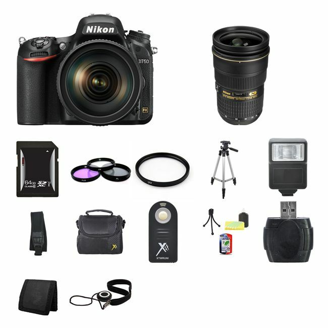 Nikon D750 DSLR Camera w/24-120mm &24-70mm Lenses 64GB Bundle