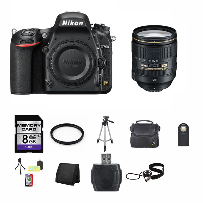 Nikon D750 DSLR Camera w/24-120mm Lens 8GB Full Kit