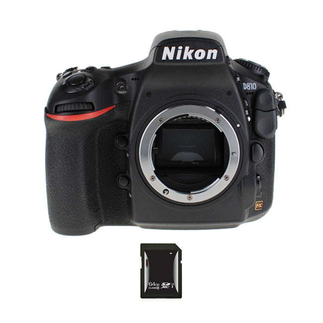 Nikon D810 DSLR Camera w/64GB SDXC Card Bundle