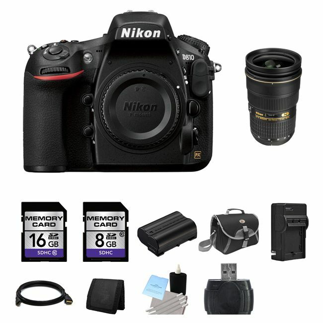 Nikon D810 DSLR Camera w/24-70mm Lens 24GB Full Kit