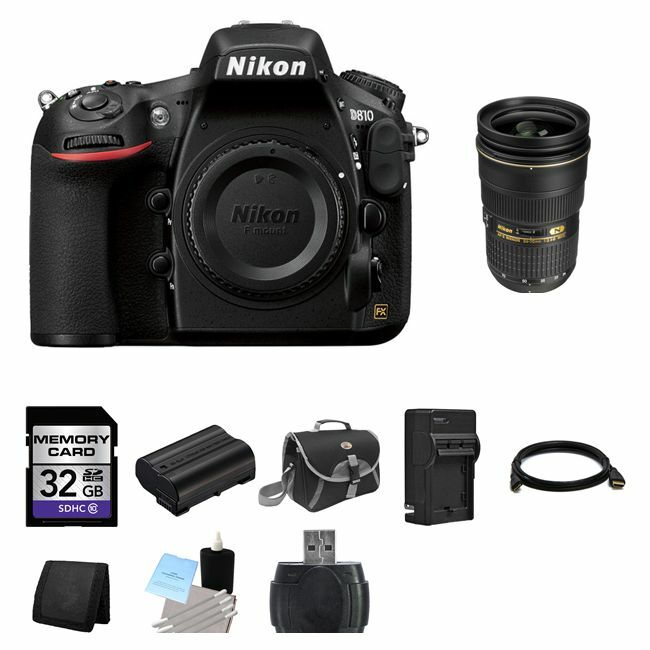 Nikon D810 DSLR Camera w/24-70mm Lens 32GB Bundle