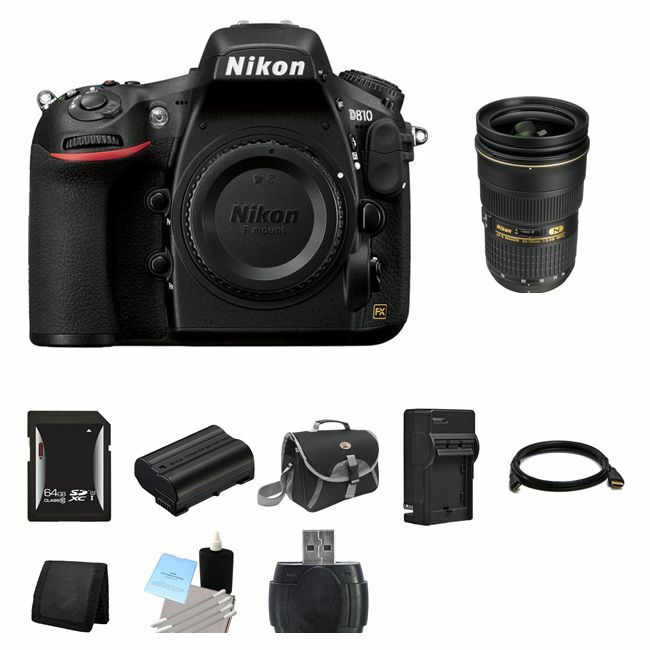 Nikon D810 DSLR Camera w/24-70mm Lens 64GB Bundle