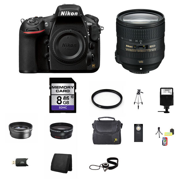 Nikon D810 Digital SLR Camera w/24-85mm Lens 8GB Best Value Kit