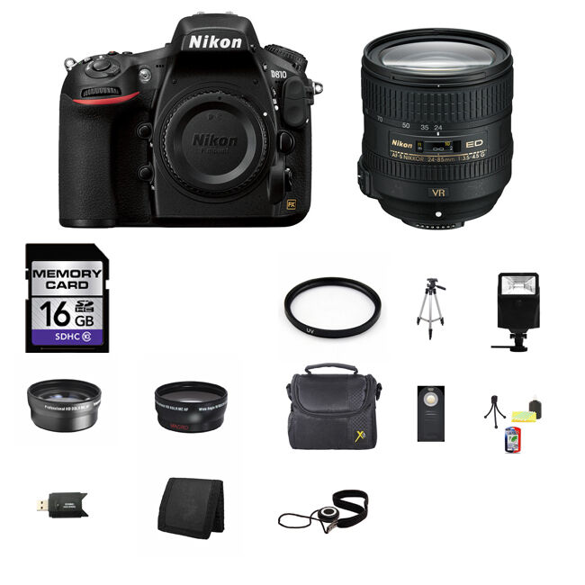 Nikon D810 Digital SLR Camera w/24-85mm Lens 16GB Best Value Bundle