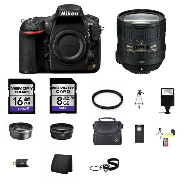Nikon D810 Digital SLR Camera w/24-85mm Lens 24GB Best Value Kit