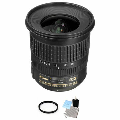 Nikon 10-24mm f/3.5-4.5G ED AF-S DX Zoom-Nikkor Lens + UV Filter & Cleaning Kit