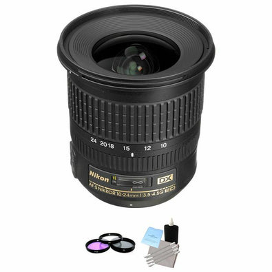 Nikon 10-24mm f/3.5-4.5G ED AF-S DX Zoom-Nikkor Lens + UV Kit & Cleaning Kit