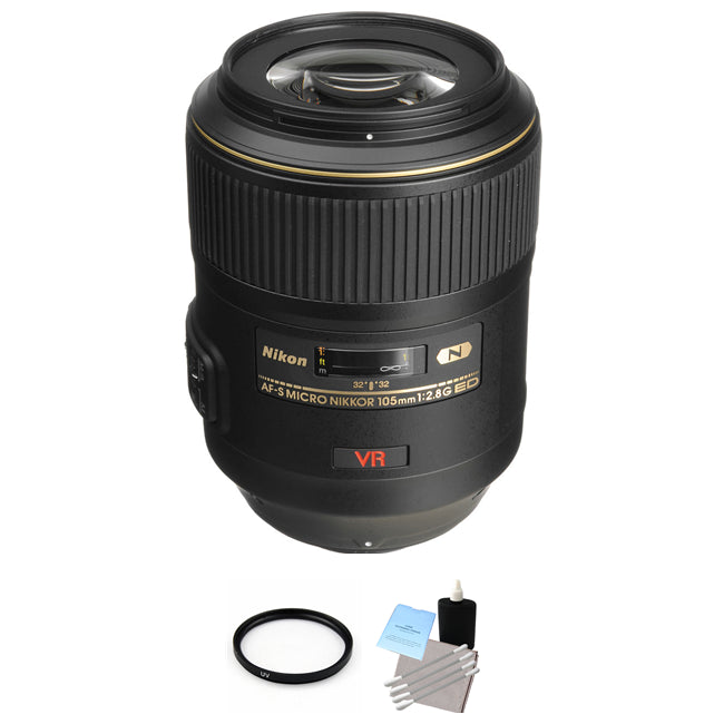 Nikon AF-S VR Micro-Nikkor 105mm f/2.8G IF-ED Lens + UV Filter & Cleaning Kit Bundle