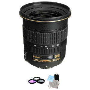 Nikon 12-24mm f/4G ED-IF AF-S DX Zoom-Nikkor AF Lens + UV Kit & Cleaning Kit Pro Bundle