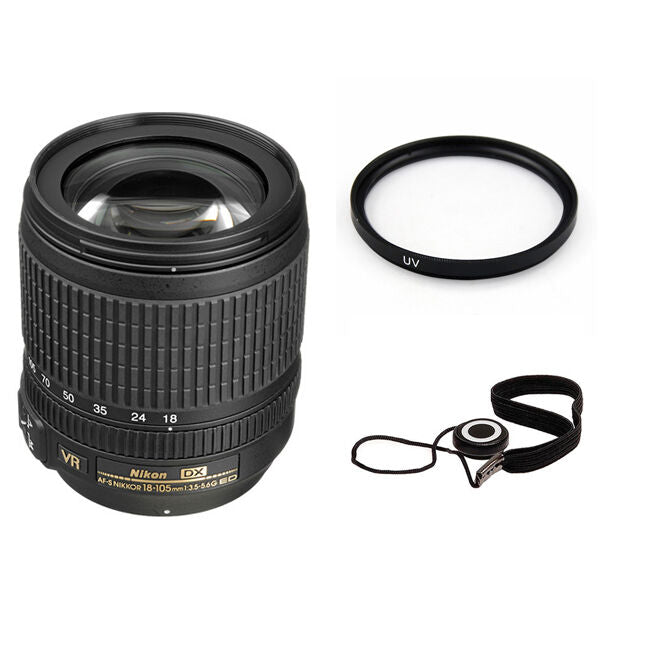 Nikon 18-105mm f/3.5-5.6G ED VR AF-S DX Nikkor Autofocus Lens  Starter Bundle