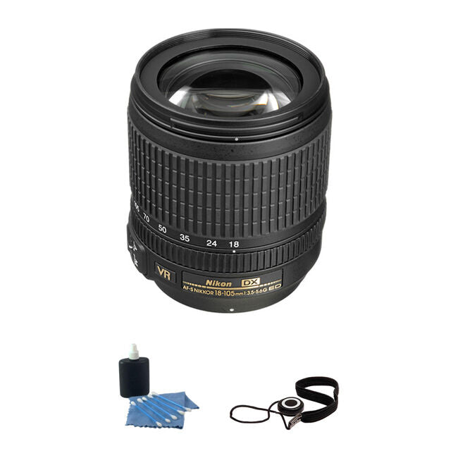 Nikon 18-105mm f/3.5-5.6G ED VR AF-S DX Nikkor Autofocus Lens  Advanced Bundle