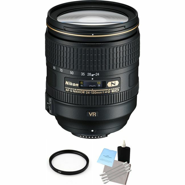 Nikon Nikkor AF-S 24-120mm F/4.0 VR ED G Lens + UV Filter & Cleaning Kit Bundle