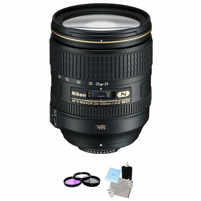 Nikon AF-S NIKKOR 24-120mm f/4G ED VR Zoom Lens + UV Kit & Cleaning Kit Bundle