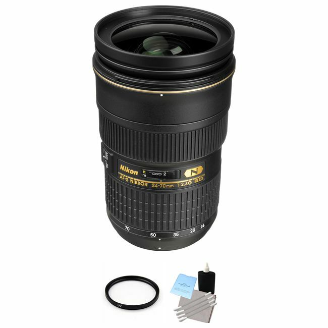 Nikon AF-S Nikkor 24-70mm f/2.8G ED Autofocus Lens + UV Filter & Cleaning Kit Bundle