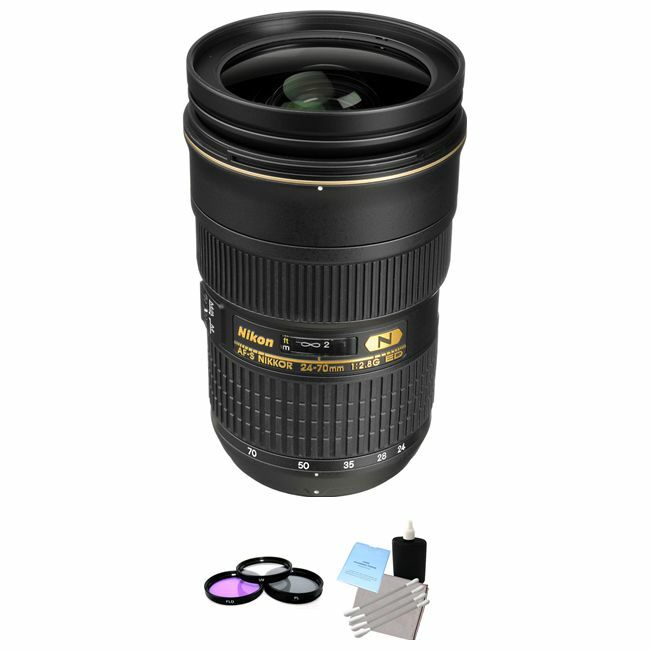 Nikon AF-S Nikkor 24-70mm f/2.8G ED Autofocus Lens + UV Kit & Cleaning Kit Bundle