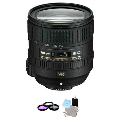 Nikon AF-S NIKKOR 24-85mm f/3.5-4.5G ED VR Lens + UV Kit & Cleaning Kit
