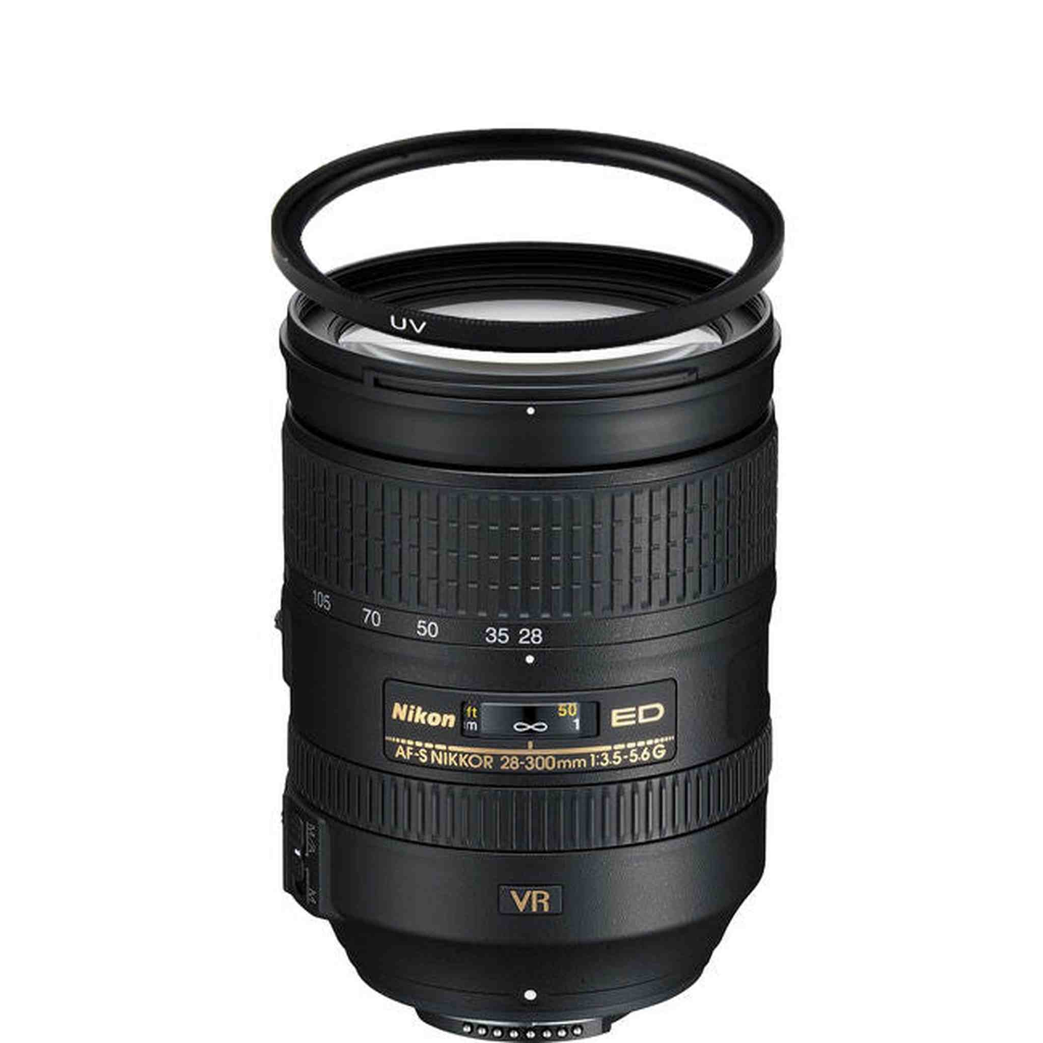 Nikon AF-S NIKKOR 28-300mm f/3.5-5.6G ED VR Lens w/77mm UV Filter Pro Bundle Nikon