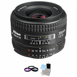 Nikon Wide Angle AF Nikkor 35mm f/2.0D Autofocus Lens + UV Kit & Cleaning Kit