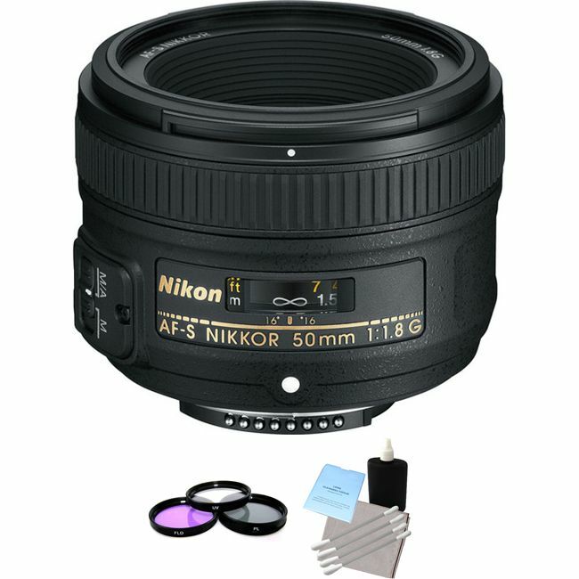 Nikon Nikkor AF-S 50 mm F/1.8G AF-D FX Lens + UV Kit & Cleaning Kit Bundle