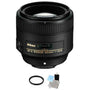 Nikon AF-S NIKKOR 85mm f/1.8G Lens + UV Filter & Cleaning Kit Base Bundle