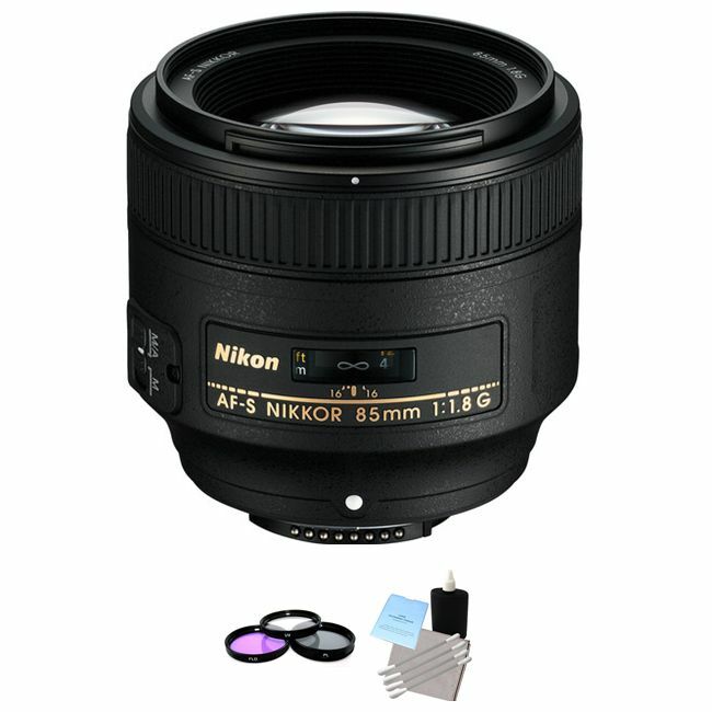 Nikon AF-S NIKKOR 85mm f/1.8G Lens + UV Kit & Cleaning Kit Starter Bundle