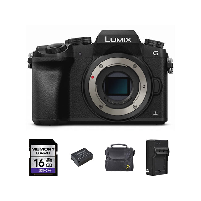 Panasonic DMC-G7 Mirrorless Micro 4/3 Digital Camera + 2 Batteries, 16GB & More Bundle