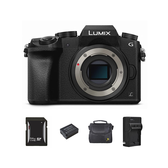 Panasonic DMC-G7 Mirrorless Micro 4/3 Digital Camera + 2 Batteries, 64GB & More Bundle