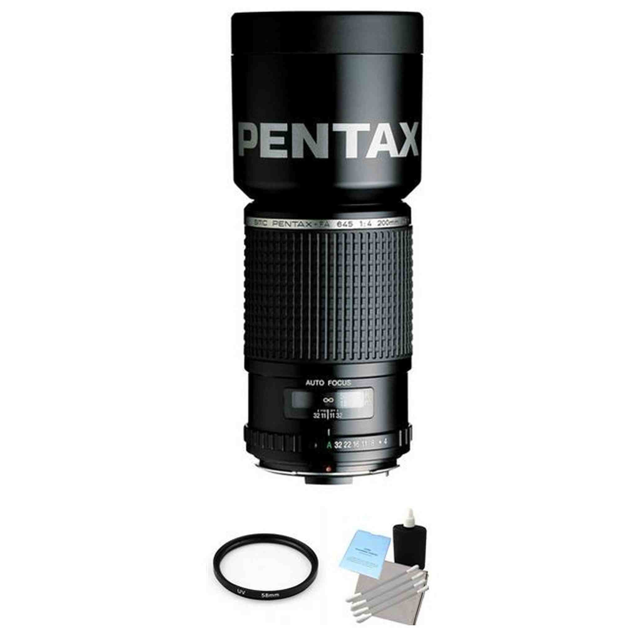 Pentax smc FA 645 200mm f/4 IF Lens + UV Filter & Cleaning Kit Bundle