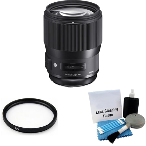 Sigma 135mm f/1.8 DG HSM Art Lens for Nikon F + UV Filter & Cleaning Kit Bundle