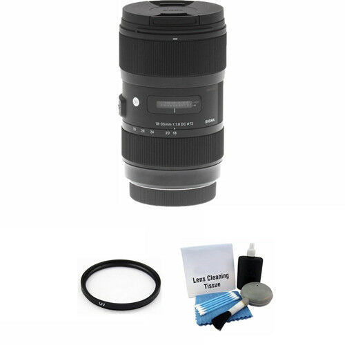 Sigma 18-35mm f/1.8 DC HSM Lens for Canon + UV Filter & Cleaning Kit Bundle