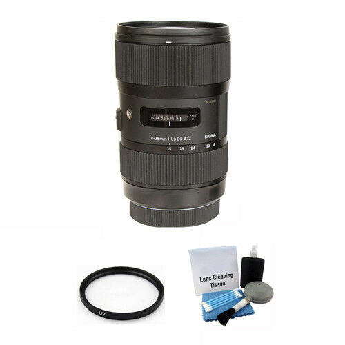 Sigma 18-35mm f/1.8 DC HSM Lens for Nikon + UV Filter & Cleaning Kit Bundle