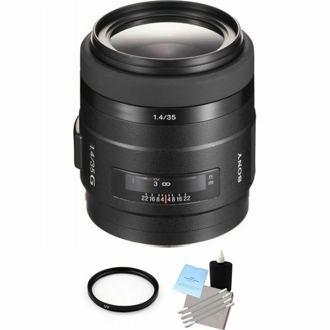 Sony 35mm f/1.4G Wide Angle Prime Lens + UV Filter & Lens Cleaning Kit Bundle