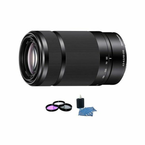Sony E 55-210mm f/4.5-6.3 OSS E-Mount Lens - Black + UV Kit & Cleaning Kit