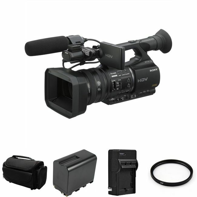 Sony HVR-Z5U MiniDV HD Camcorder 1080P + Battery, Charger, UV Filter Bundle